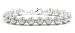 Sterling Silver Striped Beaded Bracelet - 7.5