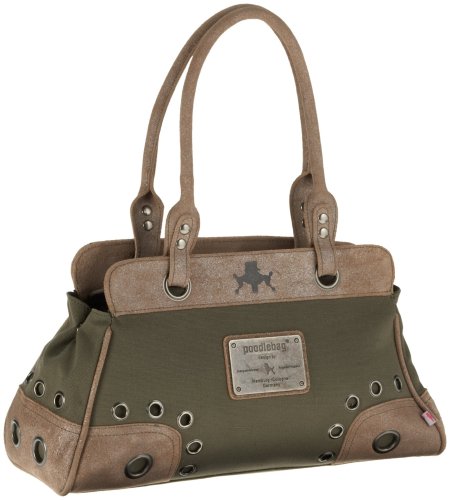 Poodlebag Sunday Silber 38 x 22 x 15  Umh&auml;ngetasche rechteckig