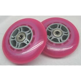 Set of 2 Pink Kick Scooter Wheels FOR Razor w/ABEC5 Bearing