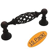 Cosmas 1749-96ORB Oil Rubbed Bronze Birdcage Cabinet Hardware Handle Pull - 3-3/4" (96mm) Hole Centers, 15 Pack