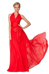Sexy Halter  Chiffon/Polyester   Ball Gown Evening Dress/Bridesmaid Dress/Prom Dress  With a Bow(s)