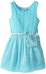 Girls Polyester Sleeveless Dots Print  Dress