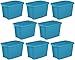 Sterilite 18301008 18-Gallon Tote Box, Lapis, Pack of 8