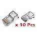 RJ45 Connector Network Cable CAT5 Crimp Ends Plugs x 10