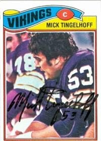 Mick Tingelhoff Autographed/Hand Signed Football Card (Minnesota Vikings)