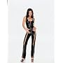 Vinyl Lace Up Bustier With Scalloped Neck And Lace Up Back