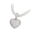 14k White Gold & Pave' Diamond Heart Pendant / Enhancer (2.14ctw)