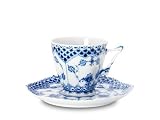 BLUE FLUTED FULL LACE CUP and SAUC. FACE HDL.