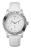Guess - W12082G2 - International - Montre Femme - Quartz Analogique - Cadran Beige - Bracelet Cuir Blanc