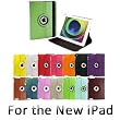 GMYLE (TM) Green 360 Rotating Swivel Magnetic Smart Leather Stand Cover Case Perfect Fit for Apple New iPad 2 & 3 (3rd Generations)