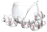 Artland Candy cane 8 pc punch Bowl set