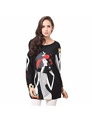 Girls Cashmere General Print Long Sleeves Belted  Shirt  Dress
