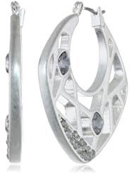 Kenneth Cole New York "Limelight" Crystal Cut-Out Geometric Hoop Earrings
