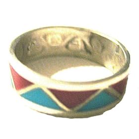 Buy Southwest Sterling Silver and Turquoise Handcrafted Ring in Snake Twist Shape by Roger Enterprises