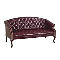 Queen Ann Traditional Love Seat - Oxblood