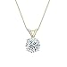14k Gold Round Diamond Solitaire Pendant 4-Prong Basket (1/5-1 cttw, J-K color, I1-I2 clarity)