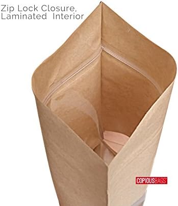 Copious Bags 3"x 5" Kraft Window Stand Up Pouch (1 oz. | 28g) -100 QTY