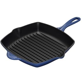 Le Creuset Cast Iron Square Grill, Graded Blue, 26 cm