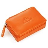 Cathy's Concepts Leather Mini Zip-Around Jewelry Case, Mandarin Orange