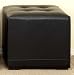 Contemporary Black Bi-Cast Leather SQUARE OTTOMAN