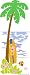 Palm Tree & Surfboard Paint by Number Wallpaper Murals