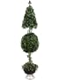 5' Artificial Cone & Ball-Shaped Ivy Topiary with Finial Metal Stand