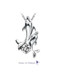 Dancing Dolphins White Gold Plated 925 Sterling Silver Pendant Necklace