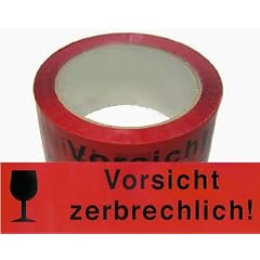 3 Stk. BUDGET Packband Klebeband 50mmx66m, 'VORSICHT ZERBRECHLICH'