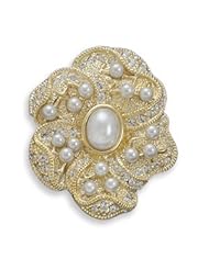 14K Gold Plated Floral Design Fashion Pin