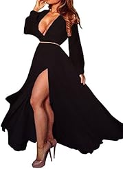 Sexy V-neck Polyester/Spandex Belted Draped Slit Corset   Waistline Club Dress/Evening Dress/Party Dress 