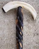 Warthog Ivory Tusk Wooden Walking Stick Ebony Wood