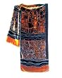 Silk Velvet Long Scarf - Flower Sunset, 13"x63"