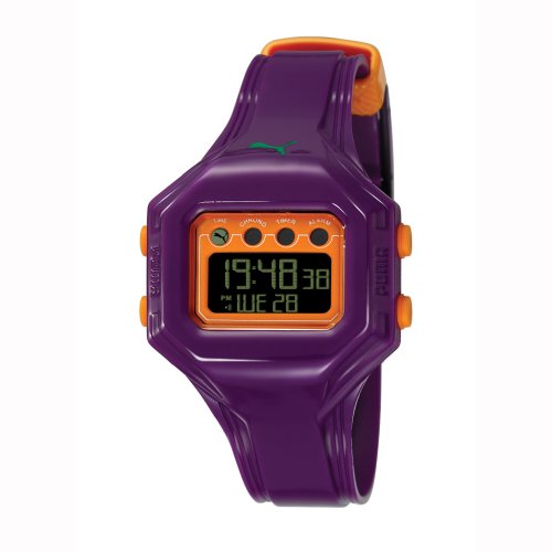 PUMA Women's PU910772006 Bounce-S Purple and Orange Dial Digital Watch