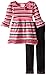 Little Lass Girls' 2 Piece Brushed Legging Set Stripe Bow