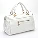 Annymall Women Designer PU Leather Tote Handbags Purses Shoulder Clutch Hobo Bag (White)