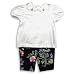 Hartstrings Baby - Infant Girls Short Sleeve Floral Capri Set, White, Navy