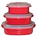 Calypso Basics 3-Piece Microwave Steamer Set, Red