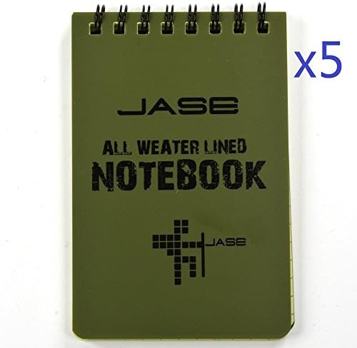 Mr Jiff Set of 5 Green Waterproof/All Weather/Shower/Aqua Notes/Notepad/Notebook