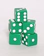 Koplow Set of 5 Loaded Dice 1-3-5 & 2-4-6, Opaque Green with White pips