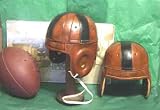 Black Cross Leather Football Helmet