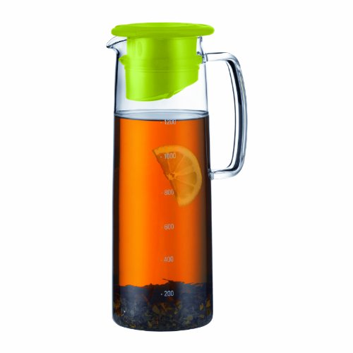 Bodum Biasca Ice Green Tea Jug with Green Lid, 40-Ounce