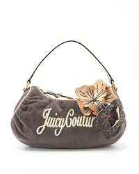 Juicy Couture Velour Flower City Girl Shoulder Bag Grey