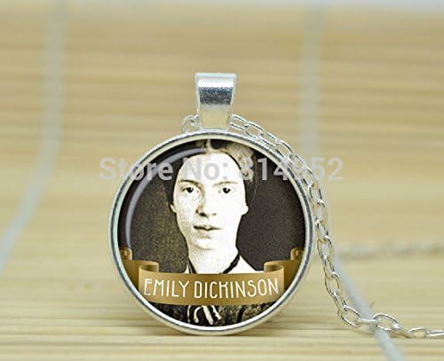 VintaStore Art Glass Necklace Emily Dickinson Poems Necklace Quotes Pendant Victorian England Jewelry A1661