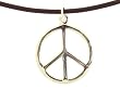 Beautiful! Non-tarnish High-polish Sterling-silver Peace Sign W / Greek Genuine Leather Cord Pendant/necklaces