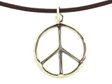Beautiful! High-Polish Sterling-silver Peace Sign Leather Rope pendant/necklaces