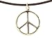 Jewelry : Beautiful! High-Polish Sterling-silver Peace Sign Leather Rope pendant/necklaces