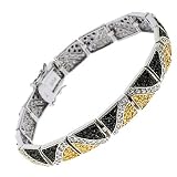 Zebra Design Sterling Silver C.Z. Diamond Bracelet