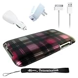 Premium Designer Hard Crystal Snap-on Case for Apple iPod Touch 2, Touch 3, 3rd Generation 8GB, 32GB, 64GB + Includes a Premium Pack 3 in 1 Travel Kit of Home and Car USB Charger with USB Data Sync Cable