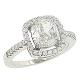 Cushion(1.71ct), Pave Dmd(.25ct) Eng. Ring EGL EF/SI3