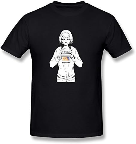 XUEJW Men's Life Is Strange Dark Room 4 1 Cotton Round Collar T Shirt,S,Black